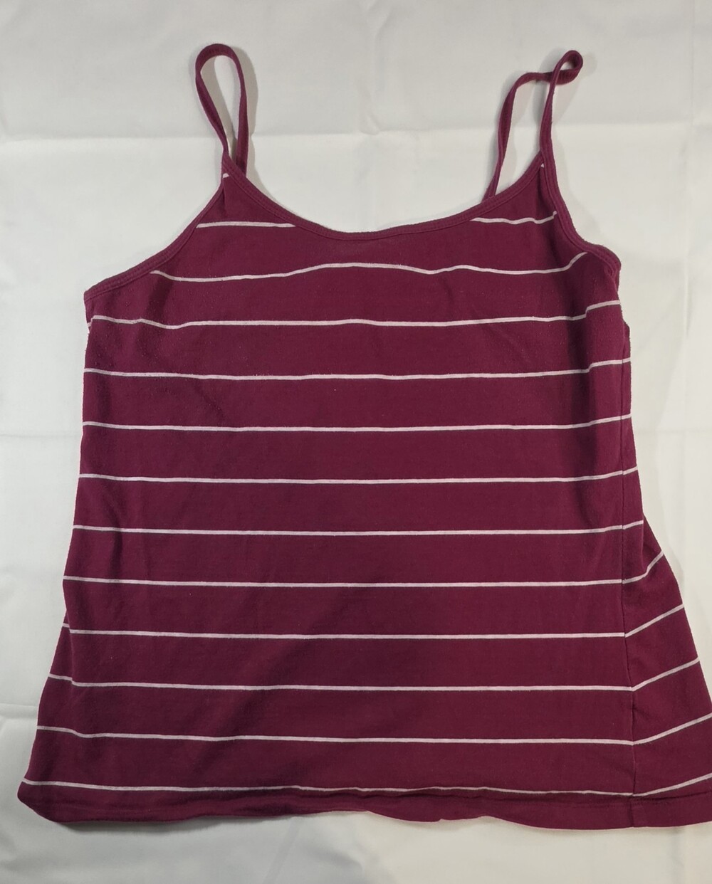 Forever 21 Women's XL Burgundy & White Striped Spaghetti Strap Camisole Sku 0327 - Picture 5 of 5